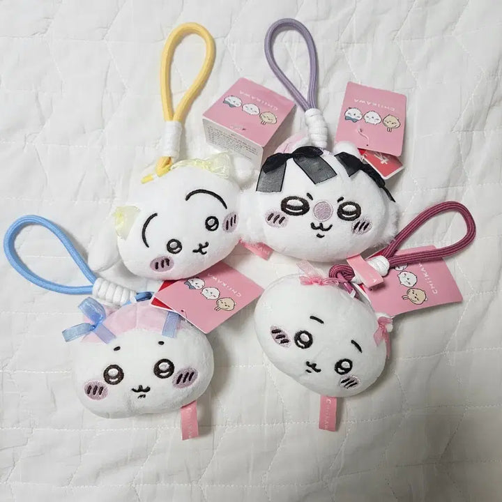 [BUNJANG] Cheekawa Face Doll Keyring Set (4 Types) / 먼작귀 치이카와 페이스 인형 키링 4종 일괄