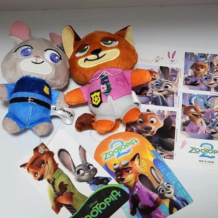 [BUNJANG] Zootopia Judy &amp; Nick Keyring Plush Bundle Set / (일괄) 주토피아 주디 닉 키링인형