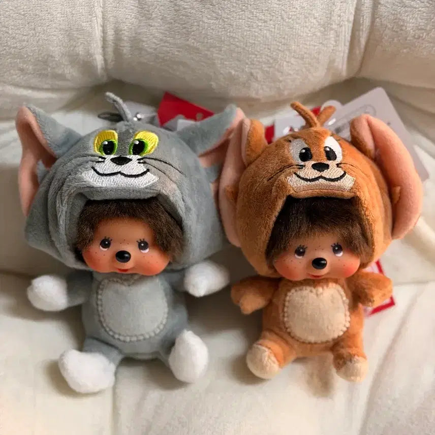 [BUNJANG] Tom and Jerry Monchhichi Keychain Set / 톰과제리 몬치치 키링