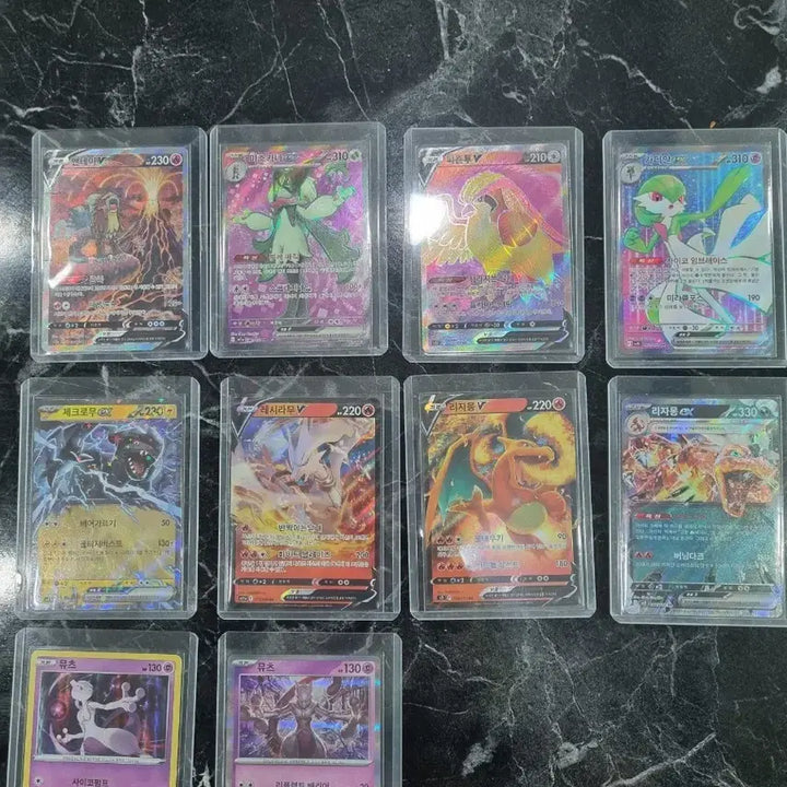 [BUNJANG] Pokemon Cards Bundle - Charizard, Mewtwo, Entei, Gardevoir, Latias, Lickilicky, Pidgeot, Maschiff, and Snorlax (SAR, SR, RR) / 포켓몬카드 SAR+ SR + RR 리자몽 뮤츠 엔테이 가디안 등등 9종일괄35000원!!입니다