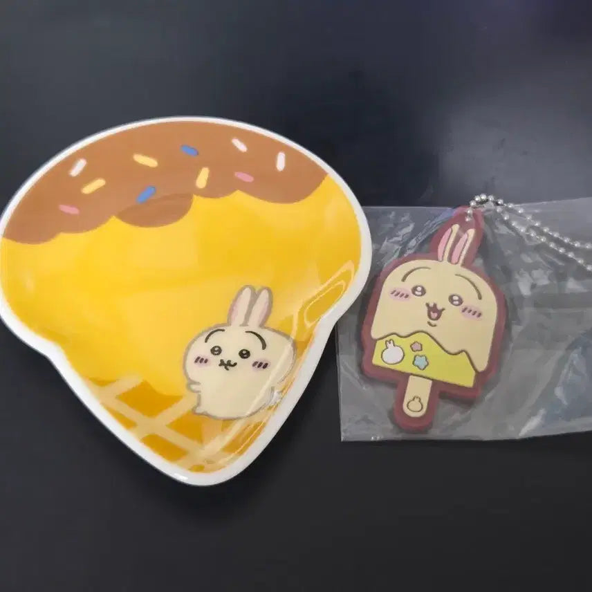 [BUNJANG] Chiikawa Usagi Ice Cream Kuji Bowl + Rubber Strap Set / [절충가능] 치이카와 우사기 아이스크림쿠지 그릇 + 러버스트랩