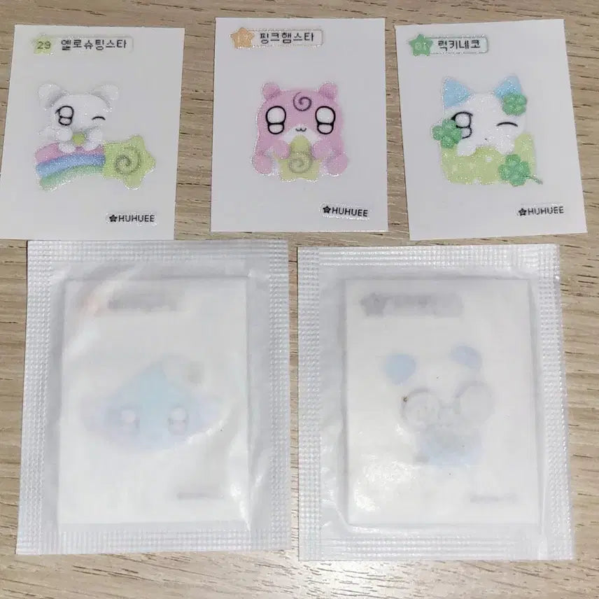 [BUNJANG] HooHoo Sticker Collection Bundle / 후후이 띠부씰 스티커 럭키네코 핑크햄스터 옐로슈팅스타 베이비슬라임 오타쿠판다