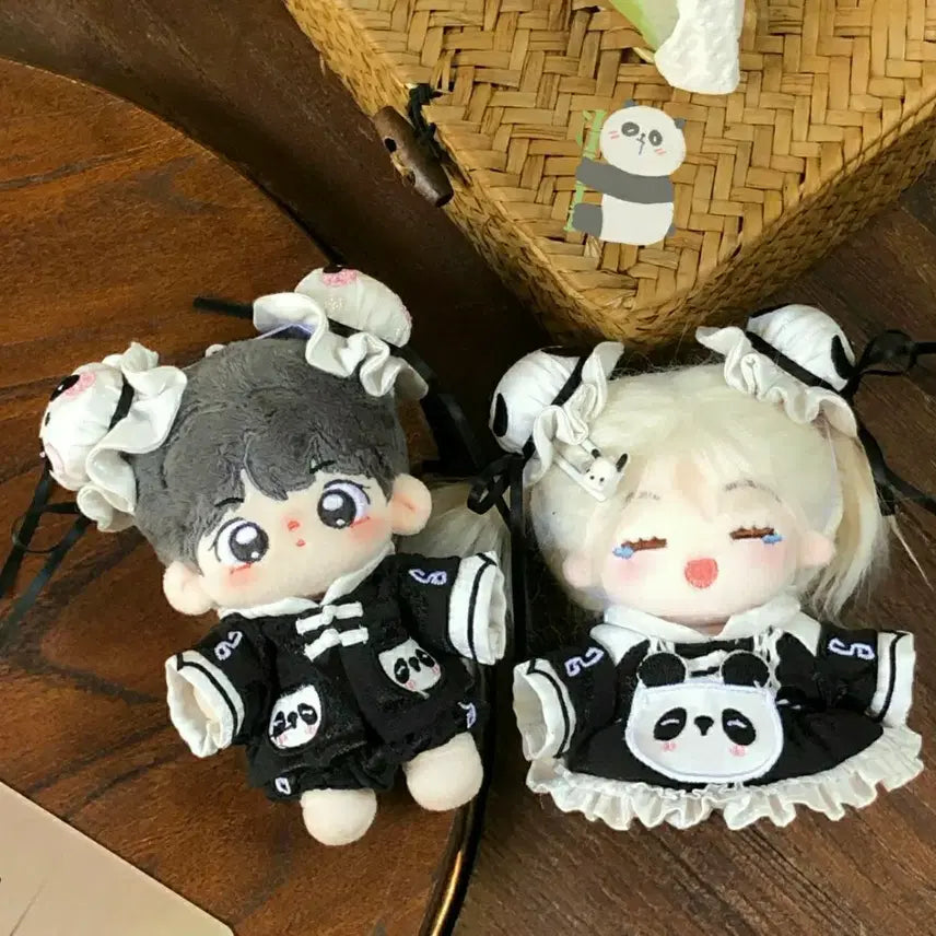 [BUNJANG] Panda Chef Pants Doll Clothes (10cm) / 새상품) 판다 중화요리사 바지 판다 안대 10cm 인형옷 솜인형