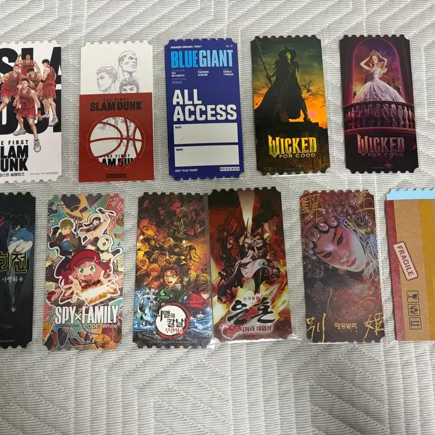 [BUNJANG] Megabox Original Ticket Collection - 11 Tickets (9 Types) / 메가박스 인기 영화 굿즈 오리지널티켓 오티 11장 일괄