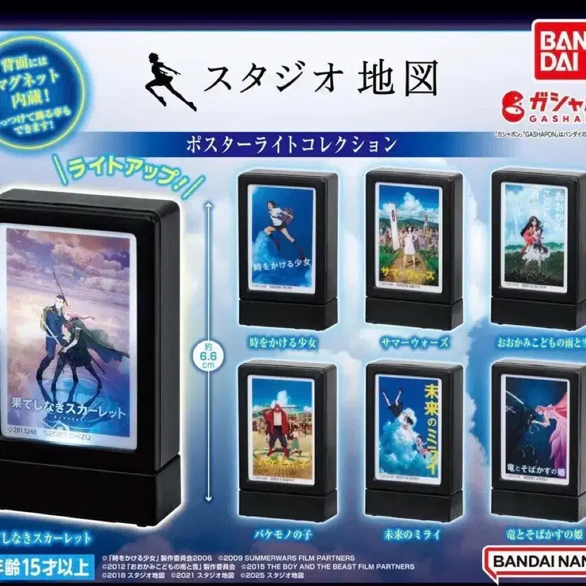 [BUNJANG] Bandai Studio Mamoru Hosoda Light Up Poster Gacha Full Set 7 Types Sealed Bundle / 반다이 스튜디오 치즈 호소다 마모루 라이트업 포스터 가챠 7종 미개봉 전종 일괄