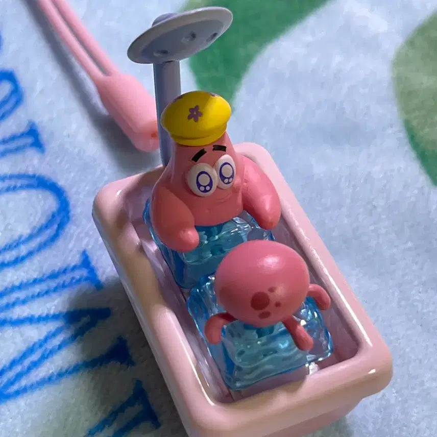 [BUNJANG] SpongeBob &amp; Patrick Star Bath Figure Keycaps / 스폰지밥.뚱이 키캡 목욕 피규어