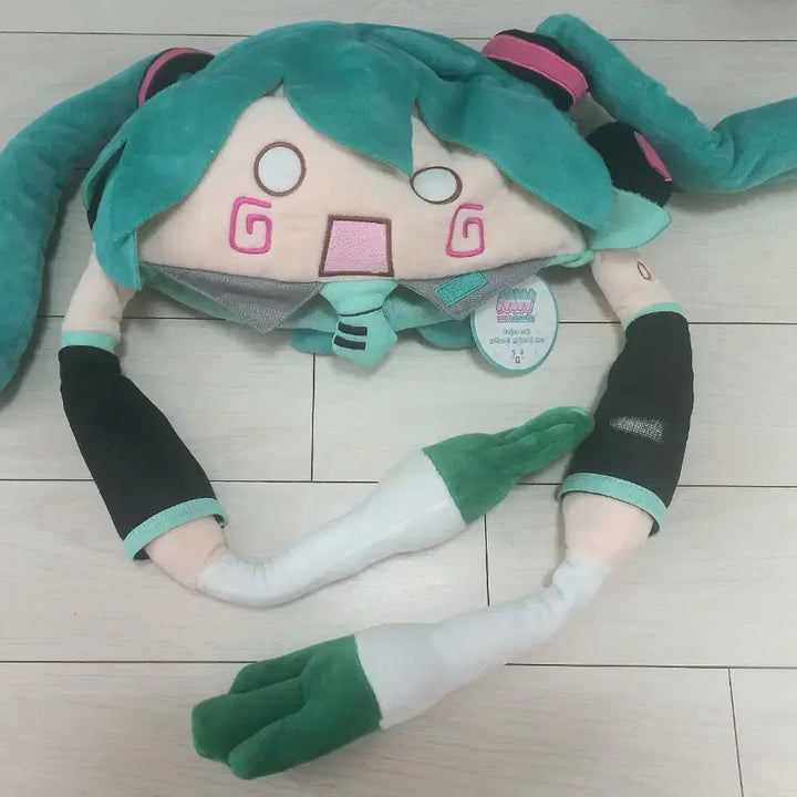 [BUNJANG] Vocaloid Hatsune Miku Twin Tail Waving Hat Plush / 보컬로이드 하츠네 미쿠 트윈테일 파닥파닥 모자 인형