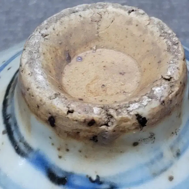[BUNJANG] Antique White Porcelain Celadon Inlaid Tea Bowl / 백자 청화 명문 다완 골동품