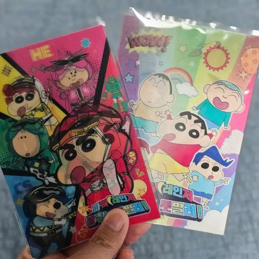 [BUNJANG] Power Rangers x Crayon Shin-chan Lenticular Cards Set (2 Types) / [미개봉품] 파워레인저 짱구는 못말려 렌티큘러 카드 2종