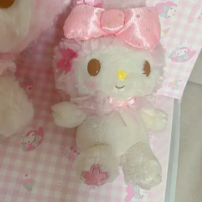 [BUNJANG] Sanrio My Melody 2014 Cherry Blossom Series Plush + Mascot Bundle Set / 2014년도 벚꽃시리즈 마이멜로디 누이+마스코트 일괄(덤 추가)