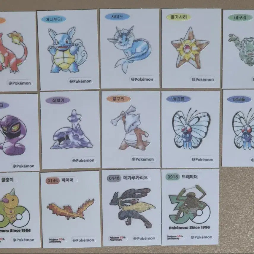 [BUNJANG] Pokemon 30th Anniversary Sticker Bundle Set / 포켓몬스터 30주년 띠부씰 일괄판매합니다