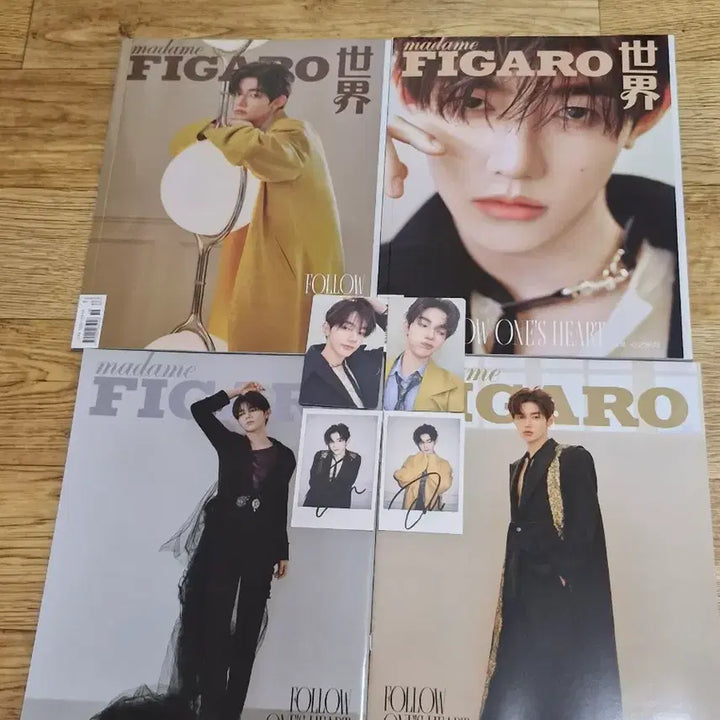 [BUNJANG] Zhang Hao Madame Figaro Magazine &amp; Photocard Bundle Set / 장하오 잡지 마담 피가로, 포카 set 일괄판매