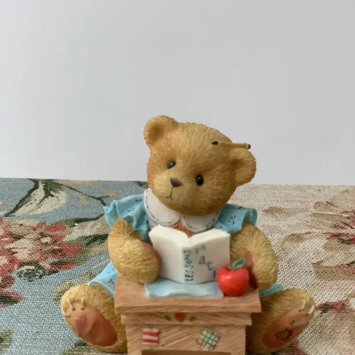 [BUNJANG] Cherished Teddy Apple Pencil Holder Figurine / 체리쉬드테디