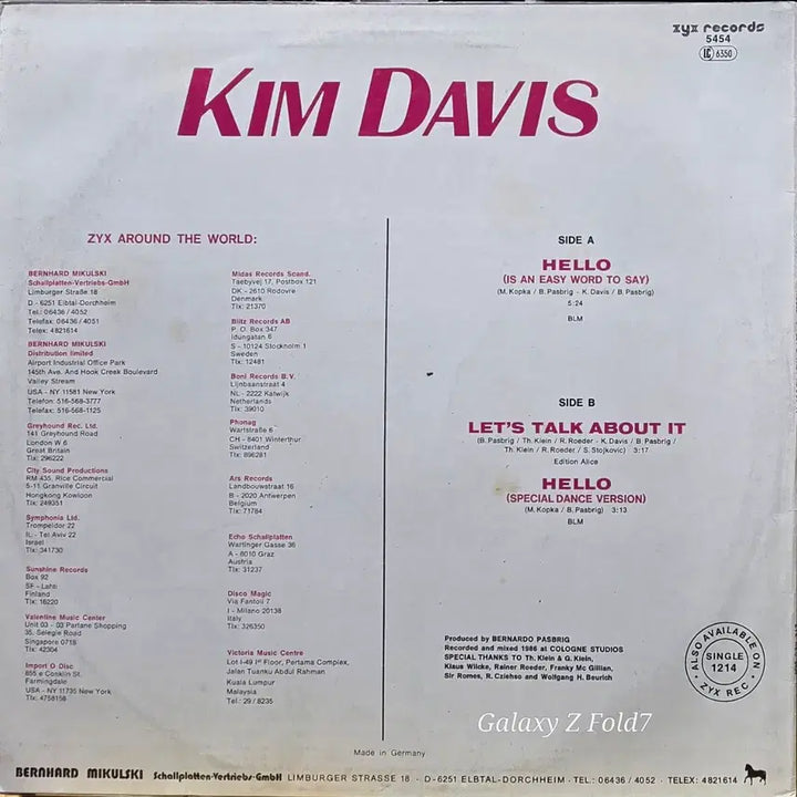 [BUNJANG] Kim Davis Hello LP / BA-648. Hello. 킴 데이비스 헬로 LP