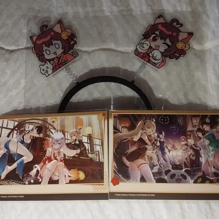 [BUNJANG] Mahjong Soul AGF Headband &amp; Postcard Set / 작혼 AGF 엽서&amp;머리띠