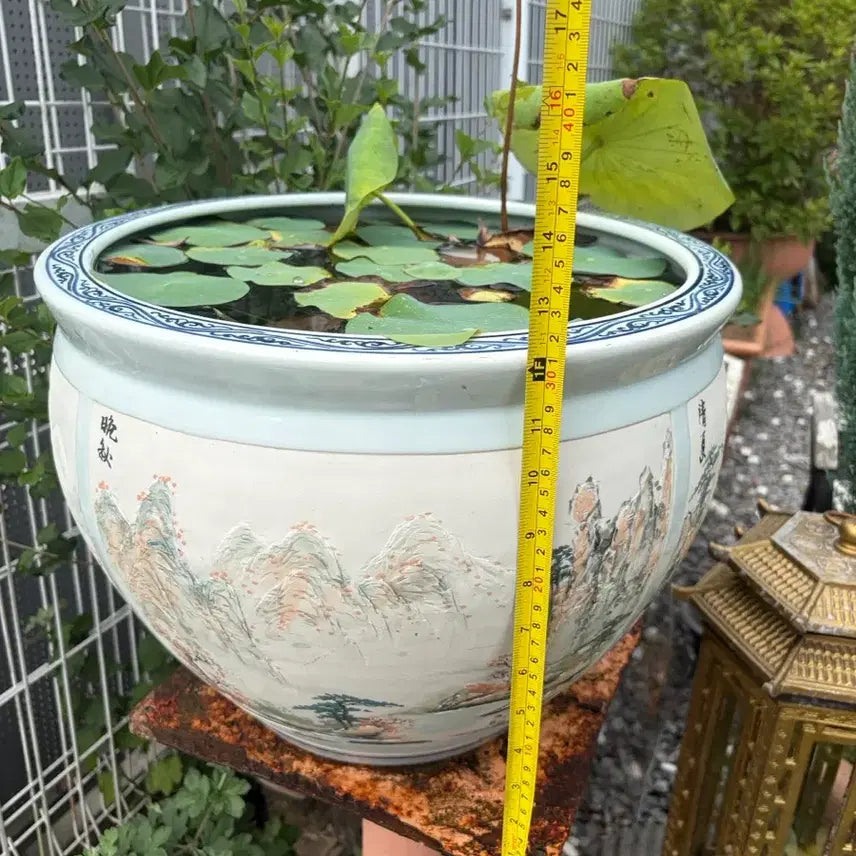 [BUNJANG] Celadon Porcelain Basin with Four Seasons Motif / 4계정 그림이 그려있는 도자기수반