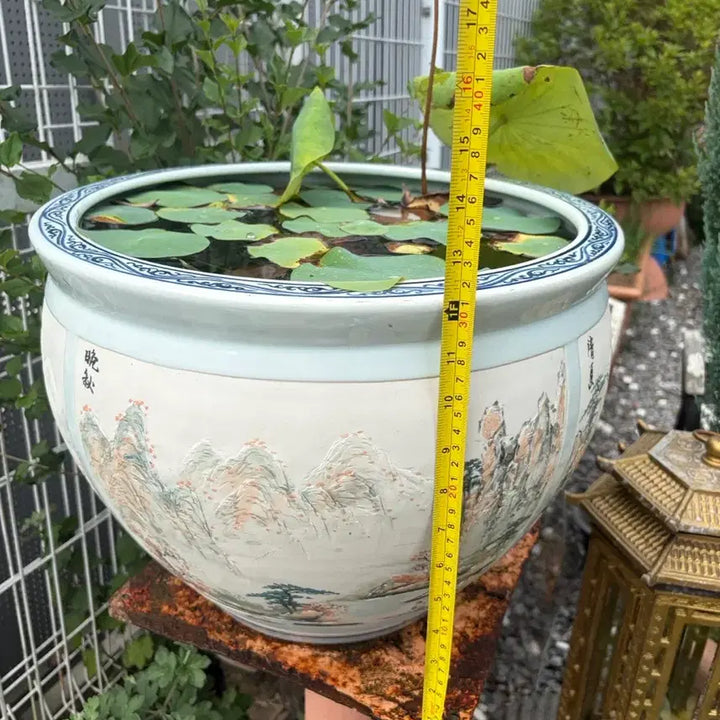 [BUNJANG] Celadon Porcelain Basin with Four Seasons Motif / 4계정 그림이 그려있는 도자기수반