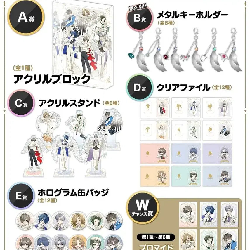 [BUNJANG] Millgram DMM Angel Lottery A Prize Acrylic Block - Es, Haruka, Mikoto, Shidou, Amane, Mahiru / 밀그램 DMM 천사 쿠지 A상 아크릴 블록 에스 하루카 미코토 시도우 아마네 마히루