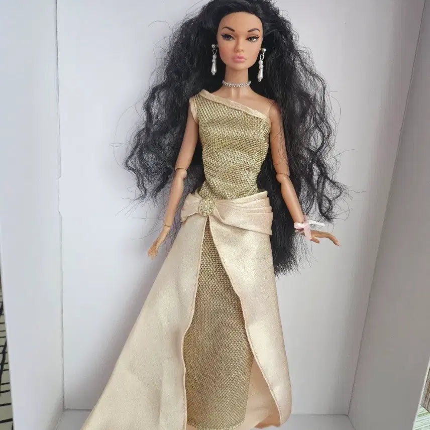 [BUNJANG] Golden Silkstone Dress for Dolls / 포피파커, 실크스톤, 바비,미미,제니 옷