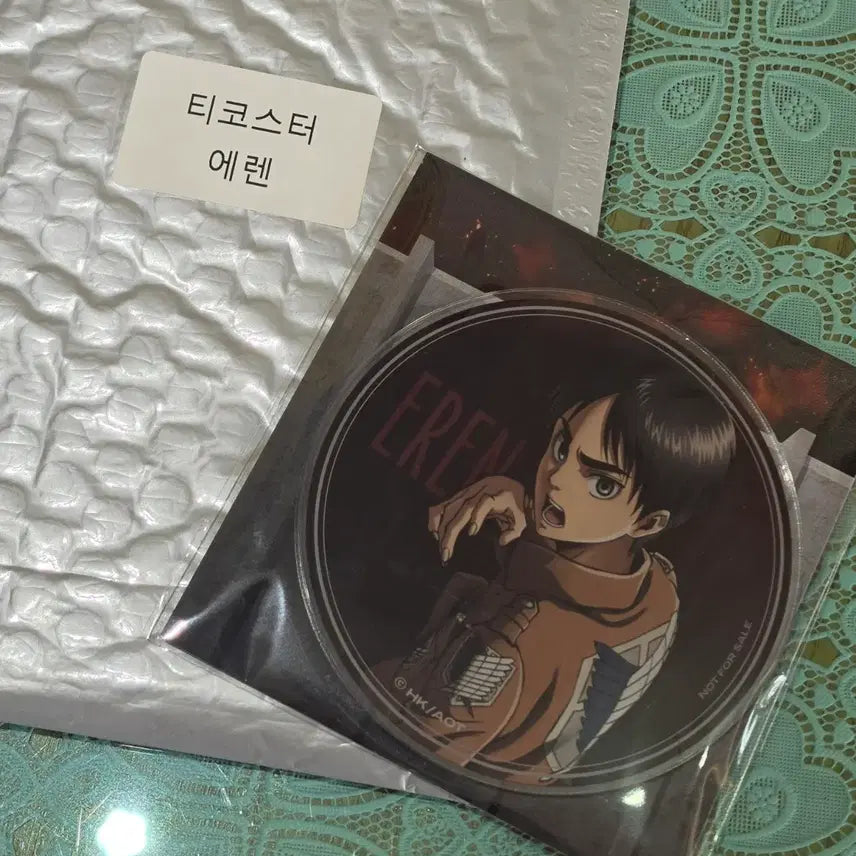 [BUNJANG] Attack on Titan Eren Acrylic Coaster (Unsealed) / [미개봉] 진격의거인 스프린트 컵코스터 에렌 아크릴