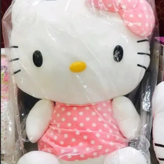 [BUNJANG] Hello Kitty Large Plush Pink Dot / 헬로키티 대형 인형 핑크 도트