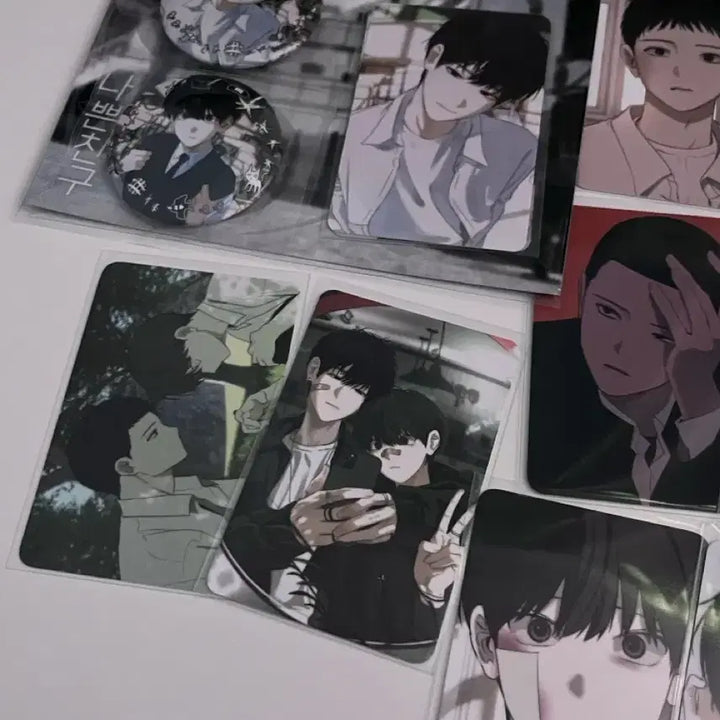 [BUNJANG] Mr. Blue Naughty Friends Can Badge Photocard Bundle Set / 나쁜친구 미스터블루 미블 캔뱃지 포토카드 세트 일괄