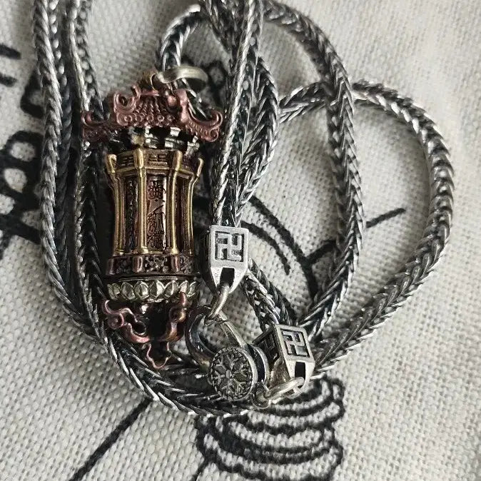 [BUNJANG] Five Directions Deity Wealth Talisman Vajra Necklace and Clasp Set / 5방재신/산신령 재물성 금강목걸이/고리 장식 세트