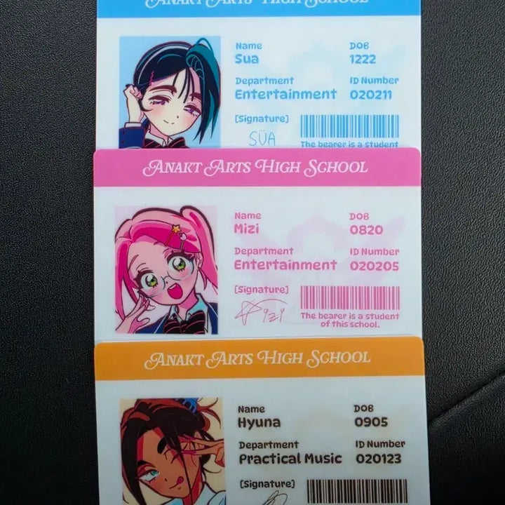 [BUNJANG] ALIEN STAGE ASTE SchoolSt Id Student ID Cards (Miji, Sua, Hyuna) Bundle Set / 에일리언스테이지 에이스테 스쿨스테 Id 학생증 gaf? 특전 3종