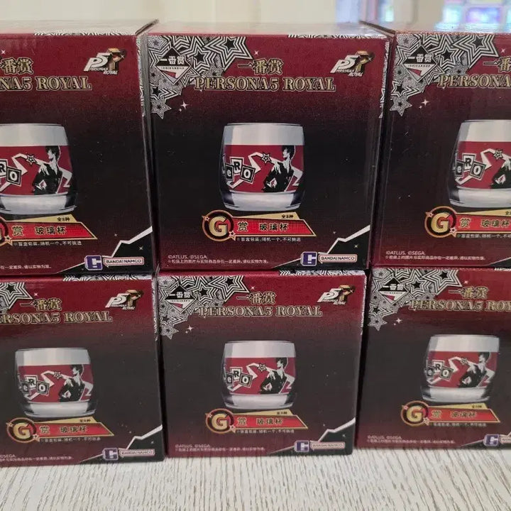 [BUNJANG] Persona 5 Royal Chinese Limited Ichiban Kuji G Prize Glass Cup Bundle Set / 페르소나5 중국 한정 쿠지 G상 컵 6개 일괄