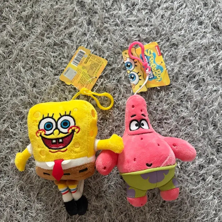 [BUNJANG] SpongeBob SquarePants Patrick Star Doll Keychain Set / 스폰지밥 뚱이 인형 키링 2종 세트