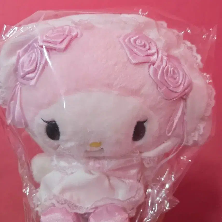 [BUNJANG] Sanrio My Melody White Frill Plush Doll / 산리오 화이트프릴 마이멜로디 누이인형