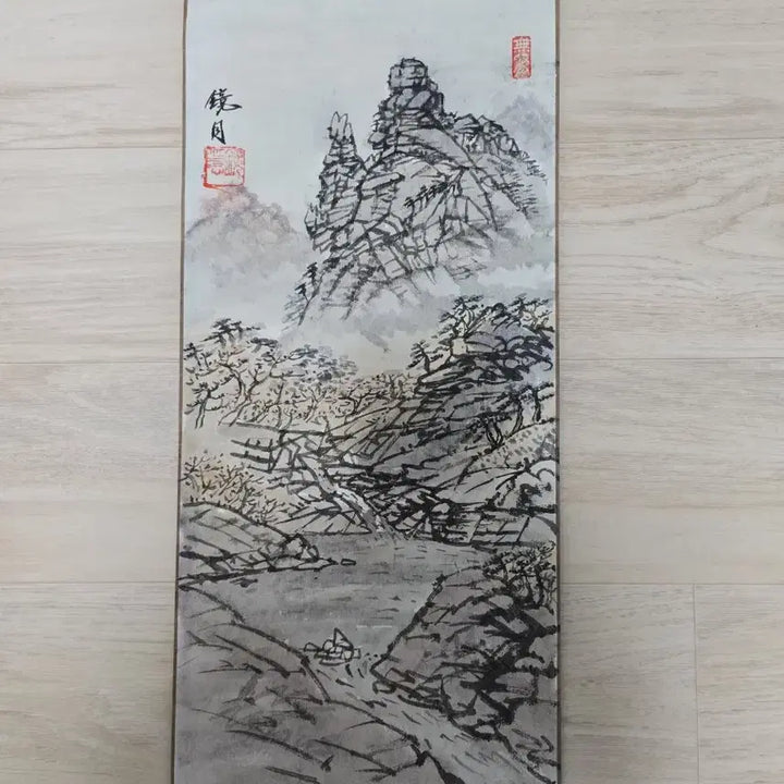 [BUNJANG] Antique Korean Painting Scroll Landscape Painting / 동양화 산수화 족자 골동품