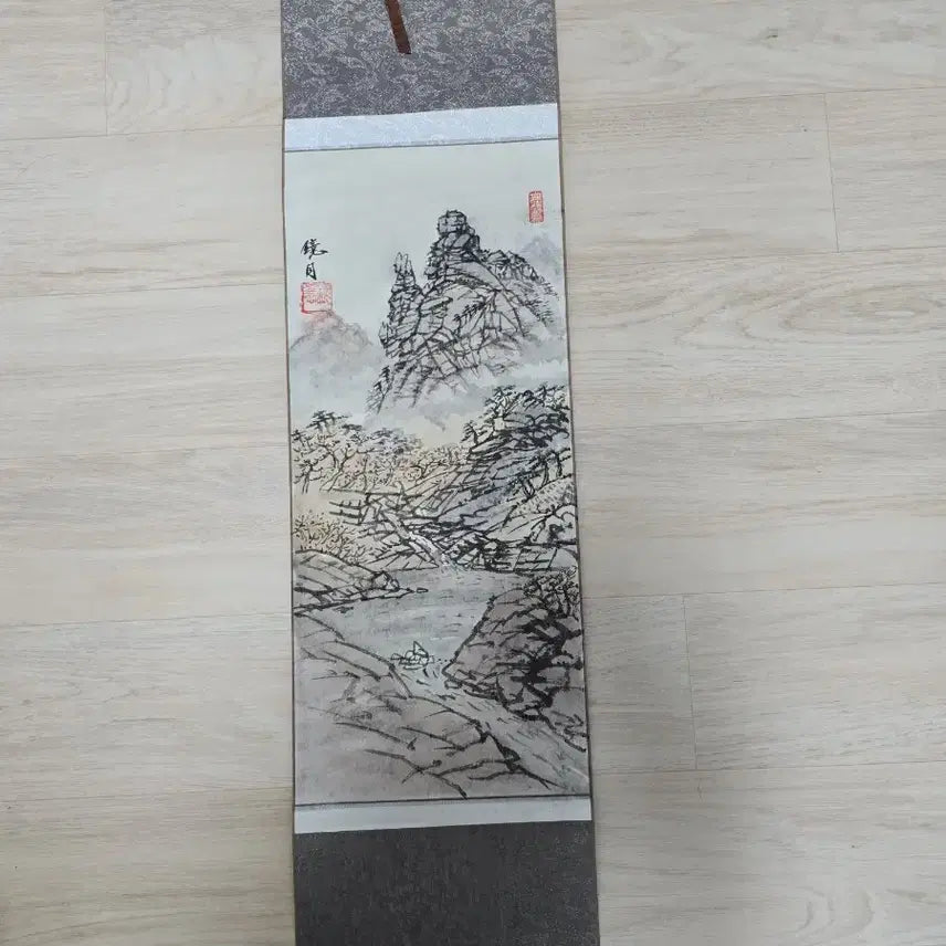 [BUNJANG] Antique Korean Painting Scroll Landscape Painting / 동양화 산수화 족자 골동품