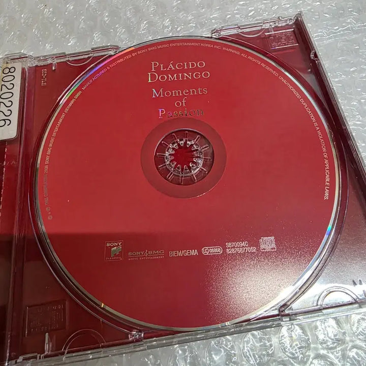 [BUNJANG] Placido Domingo Moments of Passion CD / 플라시도 도밍고 Placido Domingo 열정의 순간