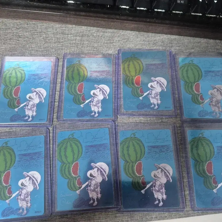 [BUNJANG] One Piece Luffy Watermelon Card Set (8 Cards) / 원피스 루피 수박 카드 8장판매합니다