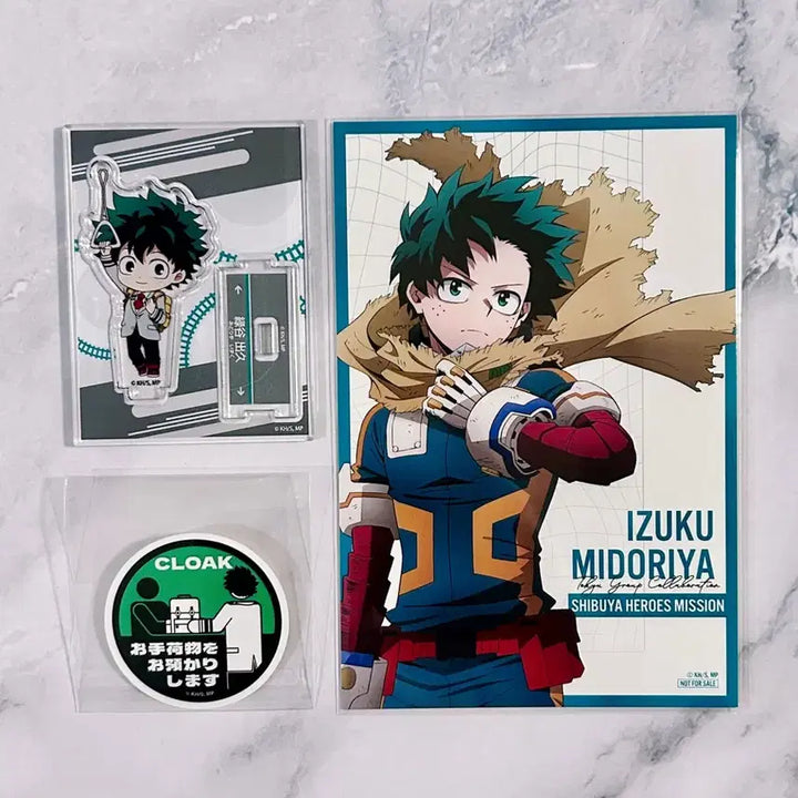 [BUNJANG] My Hero Academia Izuku Midoriya Dokyu Group Mini Acrylic Stand Special Postcard Hotel Sticker Set / 히로아카 미도리야 이즈쿠 도큐 미니 아크릴 스탠드 특전엽서 호텔안내스티커