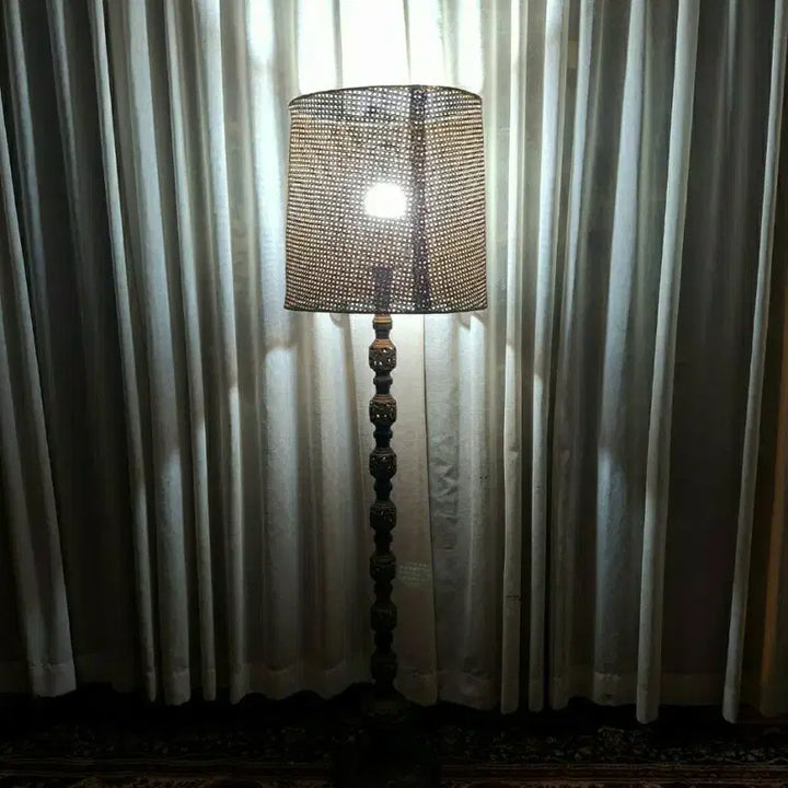 [BUNJANG] 1960-70s Hong Kong Vintage Brass Openwork Floor Lamp / 60~70S 홍콩 빈티지 황동 투각 플로어 스탠드