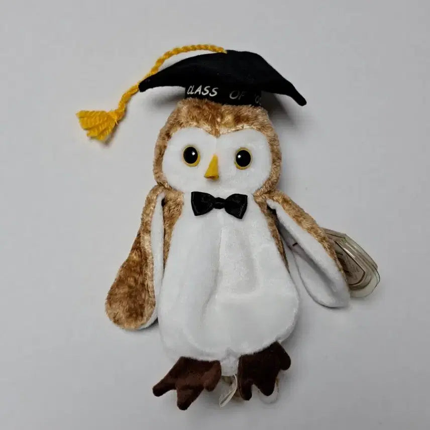 [BUNJANG] Ty Beanie Baby Graduation Owl Plush / ty 비니베이비 학사모 부엉이 새 빈티지 고전 동물인형 굿즈