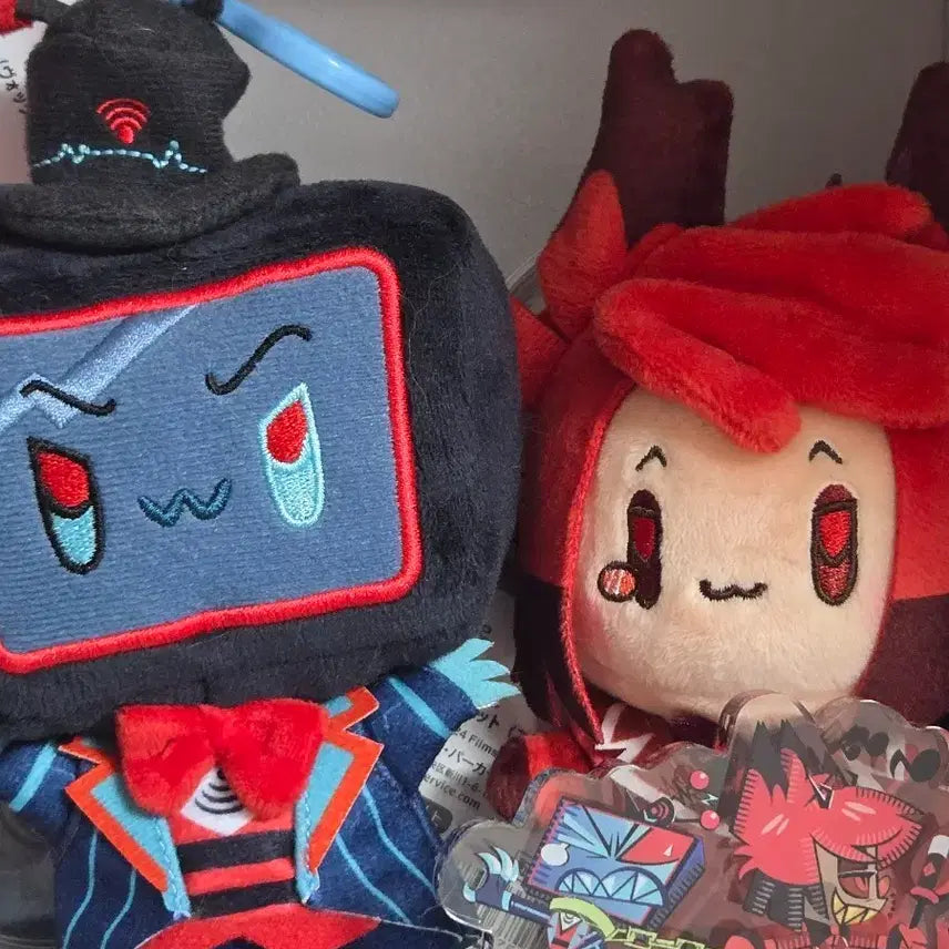 [BUNJANG] Hazbin Hotel Ikebukuro Alastor &amp; Vox Bundle Set Plush Dolls / 해즈빈 호텔 이케부쿠로 인형 알래스터 복스 일괄 판매