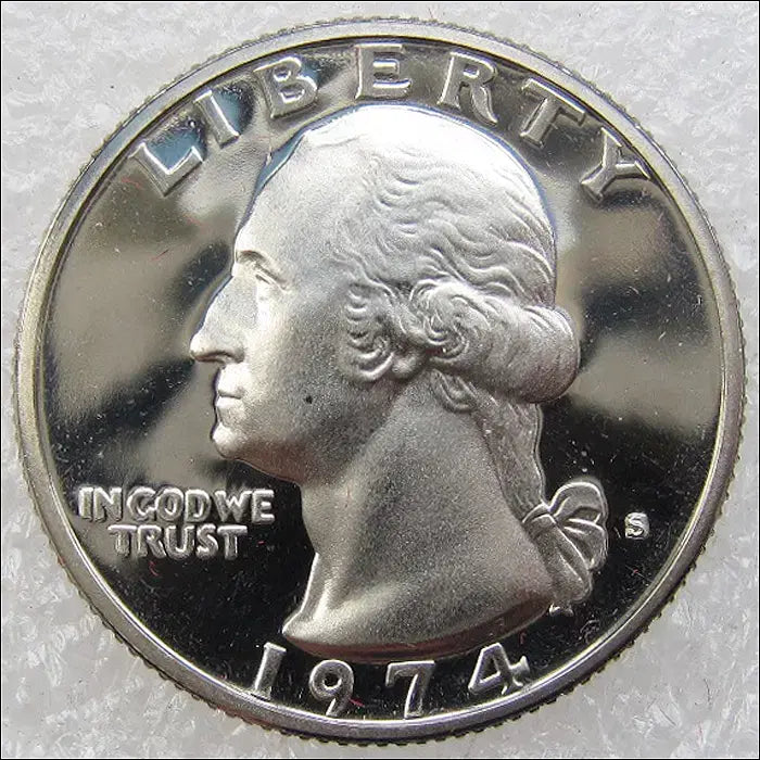 [BUNJANG] 1974 United States 25-Cent Uncirculated Proof Coin / 미국 1974년 25센트 무광프루프 [동전]