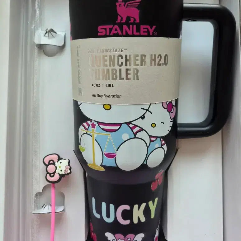 [BUNJANG] Stanley x Hello Kitty 40oz Tumbler - Black (New) / 스탠리 헬로키티 텀블러 40oz 블랙 새상품