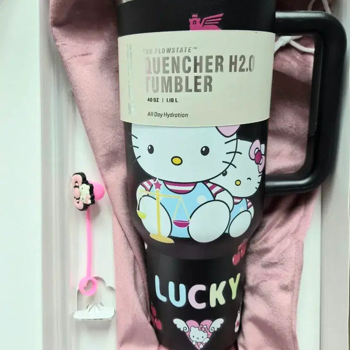 [BUNJANG] Stanley x Hello Kitty 40oz Tumbler - Black (New) / 스탠리 헬로키티 텀블러 40oz 블랙 새상품