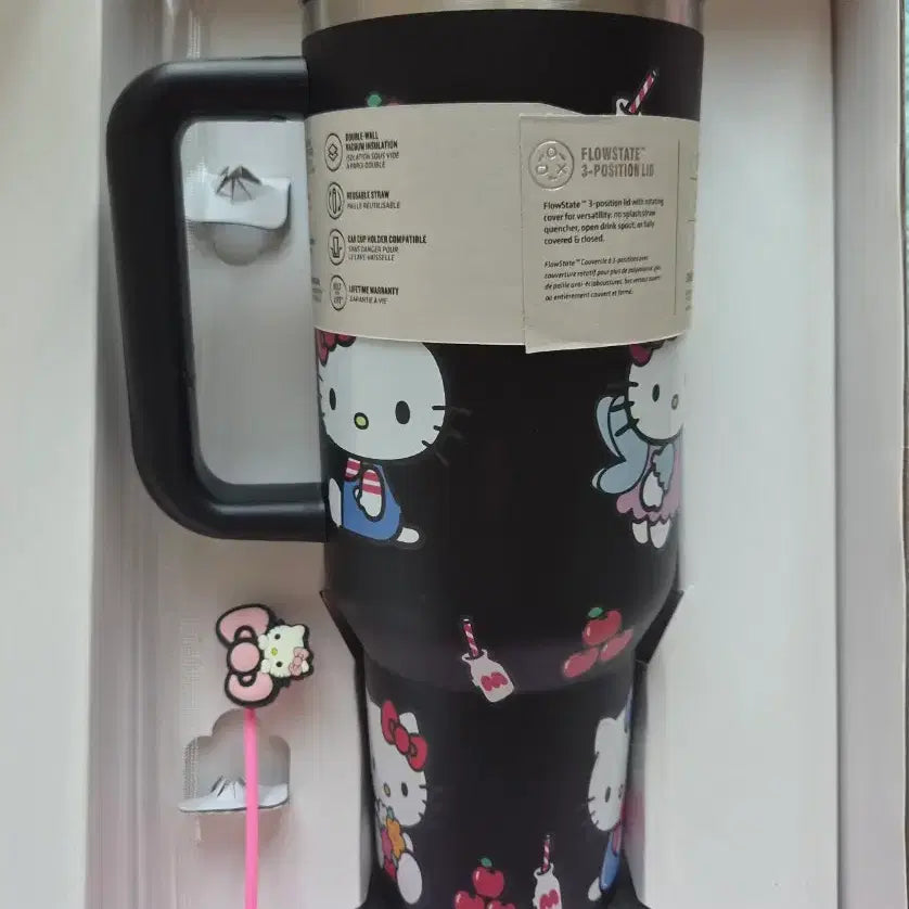 [BUNJANG] Stanley x Hello Kitty 40oz Tumbler - Black (New) / 스탠리 헬로키티 텀블러 40oz 블랙 새상품