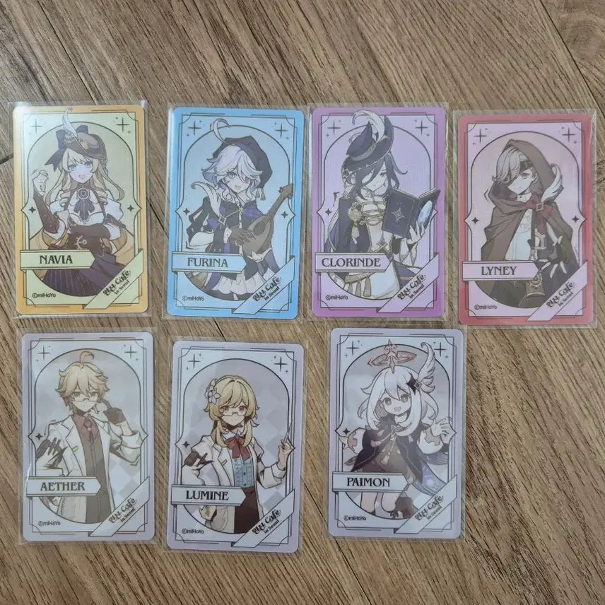 [BUNJANG] Genshin Cafe 2024 Shadow Limited Photocard Set (7 Types) / 원신 카페 2024 그림자 한정 포토카드 7종 일괄