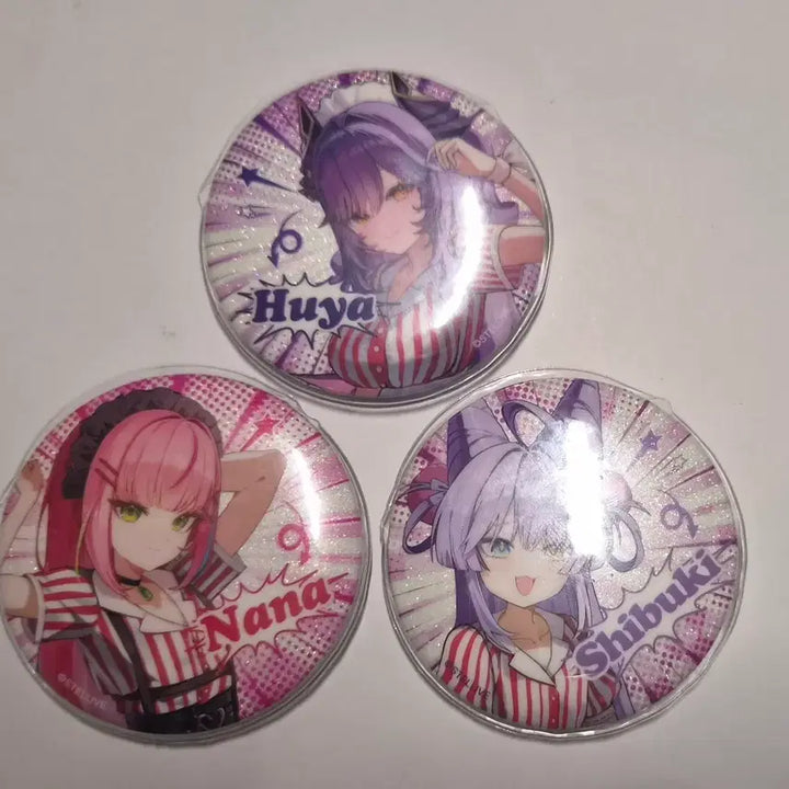 [BUNJANG] Stellive SIX STAR Huya Nana Buckie Badge / 스텔라이브 팝업 SIX STAR 캔뱃지 후야 나나 부키