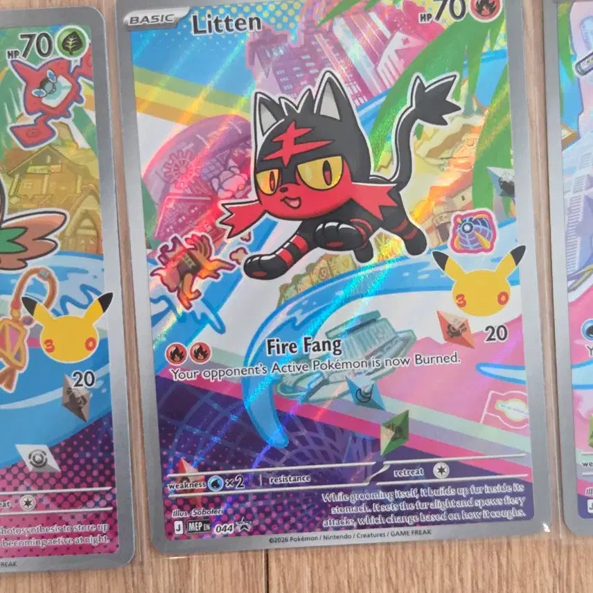 [BUNJANG] Pokemon Alola Starter Trio Full Set Photocard (Rowlet, Litten, Popplio) North American Edition - All Hologram / [북미판/초희귀] 포켓몬 스타팅 3종 풀세트 나몰빼미/냐오불/누리공 한정 프로모 (전체 홀로그램)