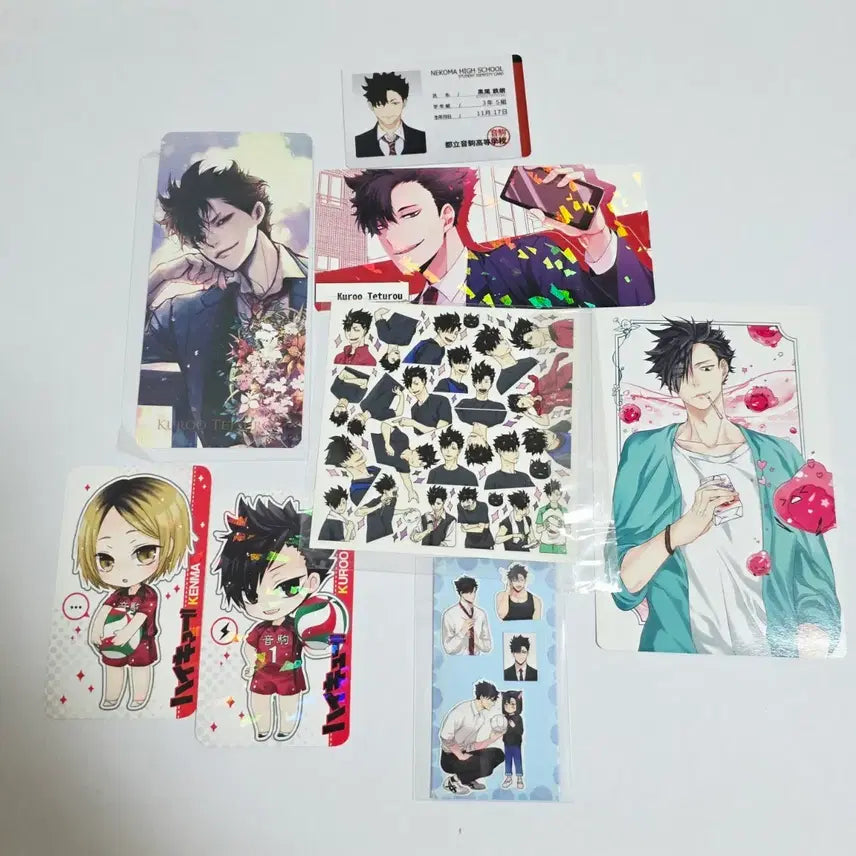 [BUNJANG] Tetsuro Kuroo Unofficial Merchandise Name Tag &amp; Postcard Set / 쿠로오 테츠로 비공식 명찰 엽서 굿즈 세트