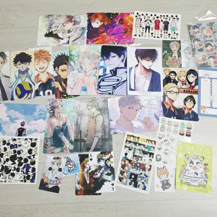 [BUNJANG] Haikyuu!! Unofficial Illustration Postcard &amp; Sticker Set / 하이큐 비공식 일러스트 엽서, 스티커 세트
