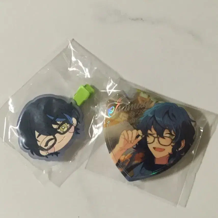 [BUNJANG] Ensemble Stars Aoba Tsumugi Hairpin Heart Pin Badge Bundle Set / 앙스타 아오바 츠무기 머리핀 하트핀뱃지 일괄