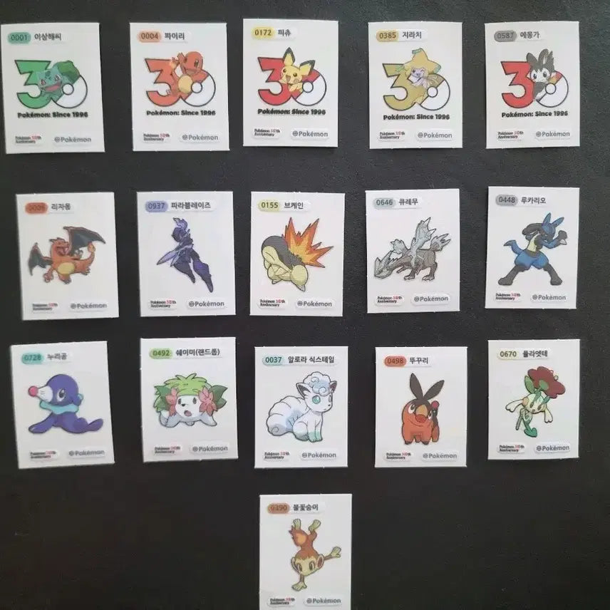 [BUNJANG] Pokemon 30th Anniversary Sticker Collection / 포켓몬 카드 30주년 기념 띠부씰